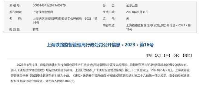 厂房轻钢防尘罩被大风掀翻侵入京沪高铁限界曲阜一企业被罚(图1)